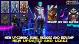 UPCOMING NEW SKIN, NEW HERO AND REVAMPED HERO UPDATE LEAKS AND NEWS! MOBILE LEGENDS NEW UPDATE LEAKS