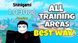 ALL TRAINING AREAS DIMENSION 3 IN ANIME FIGHTING SIMULATOR (BEST WAY)