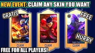 CLAIM ANY PERMANENT SKIN YOU WANT FOR FREE IN NEW EVENT LIMITED TIME ONLY HURRY MOBILE LEGENDS