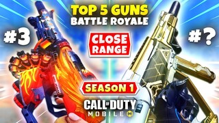 Top 5 Best CLOSE RANGE Guns In Battle Royale | COD Mobile | BEST Gunsmith Loadouts For Close Range