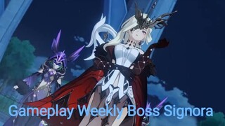 Gameplay Weekly Boss Signora with. Yelan