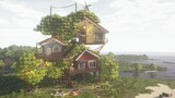 [Minecraft] Hướng ra biển, những bông hoa mùa xuân nở rộ "Ngôi nhà trên cây trong truyện cổ tích" co