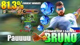 Bruno Perfect SAVAGE🔥 Brutal CRT Damage! | Former Top 1 Global Bruno Gameplay By Pauuuu ~ MLBB