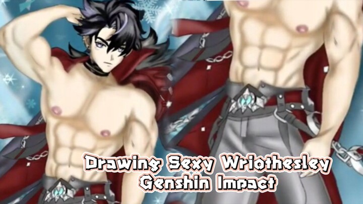 Drawing Sexy Wriothesley Dude Genshin Impact