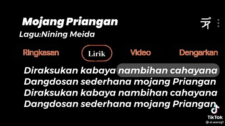 lagu mojang Priangan 🎶