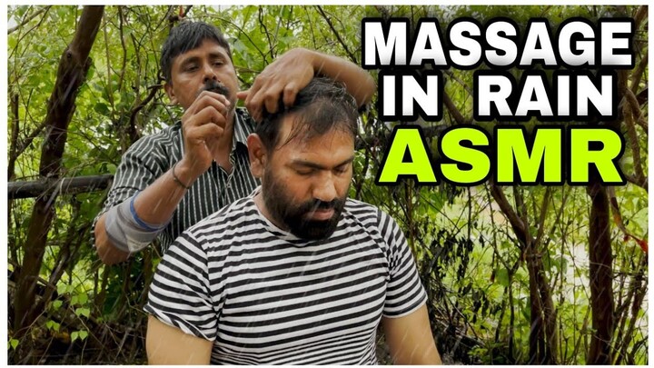 ASMR Head Massage In Rain 🌧, Visited Indian Barber Home with REIKI MASTER