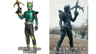 假面骑士Kuuga与古朗基葛集团三人众相对应形态对比