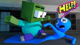 Monster School: Supersize Zombie vs Superskinny Blue - Rainbow Friends story | Minecraft Animation