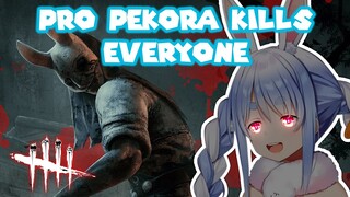 Pekora kills all Survivors with Pro Axe Throws in Dead by Daylight【Hololive / English Sub】