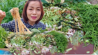 ซาวข้าวปุ้นปลาร้านัว กลางท่ง บรรยากาศดีๆ ฝนตกเซาใหม่ 23/ก.ค/64