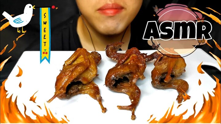 กินนกกระทาย่างทั้งตัวครั้งแรก คนขายบอกว่ากระดูกกินได้!! ARTASMR MukBang Eating Quail