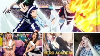 MIDORIYA vs TODOROKI | Girls Reaction Mashup - My Hero Academia