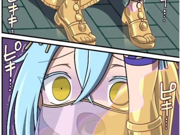 少女被光线照射后金属化