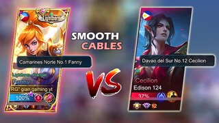 TOP GLOBAL FANNY VS TOP GLOBAL CECILION | Super aggressive cables against lancelot & franco| MLBB