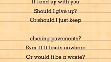 chasing pavements ,,lyrics-- can you like my first video please