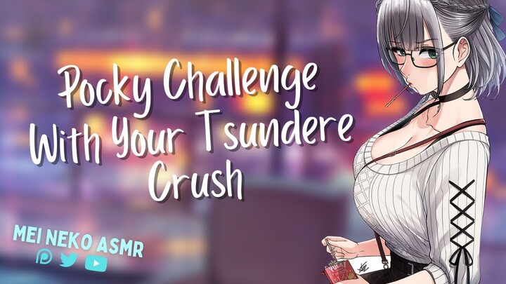 Pocky Challenge With Tsundere Crush {Kissing} {F4M}