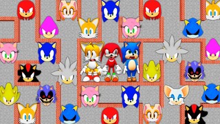 I found SECRET MAZE of SONIC in MINECRAFT animation! AMY ROSE TAILS SILVER KNUCKLES SHADOW PART 2