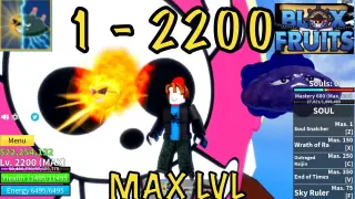 Lvl 1 NOOB reaches MAX LVL using SOUL FRUIT (1-2200) in BLOXFRUITS