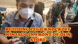 BUILDING LEGO KNOCKOFF NINJAGO IN FRONT OF OUR STORE (NAKAKAHIYA HAHAHA) | ARKEYEL CHANNEL