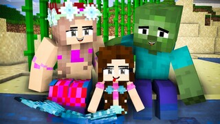 Monster School: Zombie Save Mermaid Family - Sad Story - Minecraft Animations