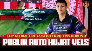 RRQ XINN DISEBUT DUKUN SAMA TOP GLOBAL FREYA, PUBLIK AUTO HUJAT VELS