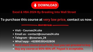 Excel & VBA 2024 By Breaking Into Wall Street
