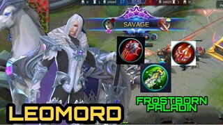 LEOMORD PERFECT SAVAGE - gameplay - frostborn paladin - mobile legends bang bang