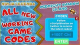 UPDATED WORKING GAME CODES NINJA LEGENDS! | MIDNIGHT SHADOW ISLAND | ROBLOX