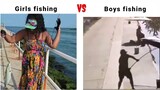Girls Fishing VS Boys Fishing 🎣
