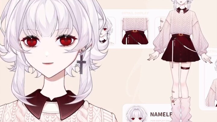 [Free live2d model] Sweet and cool white-haired girl ~ Four hairstyles can be freely combined ~