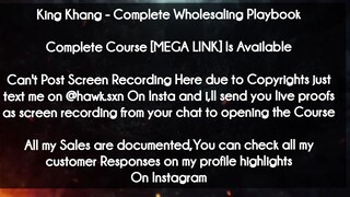 King Khang  course - Complete Wholesaling Playbook download