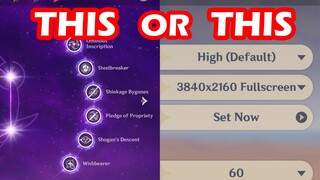 C6 character or play with this settings? (Genshin Impact)