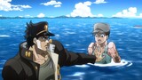 JOJO famous scenes, comparison between Chinese and Japanese, Jotaro jumps into the sea to save the g