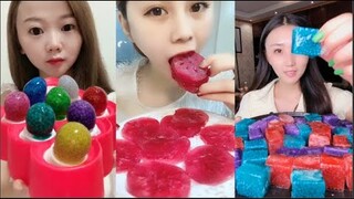 ASMR Thánh Ăn Đá Ăn Đá Lạnh Màu Sắc Hình Dạng Bất Thường Thú Vị - ASMR Ice Crunchy Eating sound#108