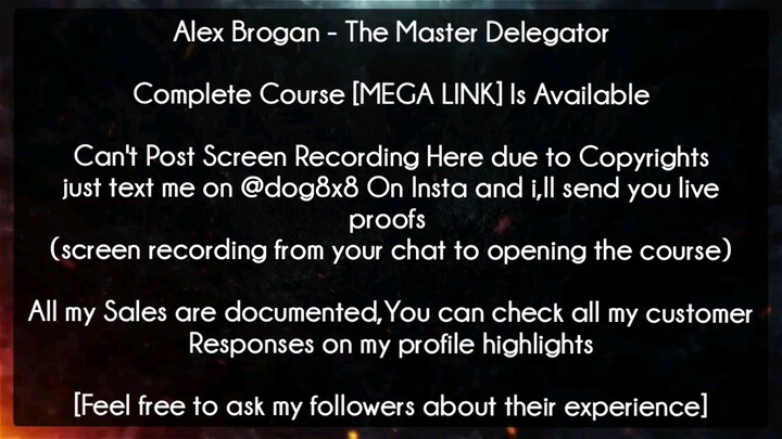 Alex Brogan Course The Master Delegator Download