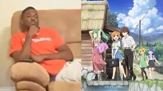 Saat Anda sedang menonton Higurashi versi baru, seorang teman datang