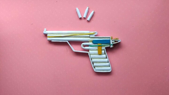 [Paper roll] A4 paper prison series, a small single-shot paper roll pistol, a handmade toy for child