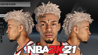 *NEW* BEST DRIPPY FACE CREATION TUTORIAL IN NBA 2K21! LOOK LIKE A DRIBBLE GOD | BEST FACE CREATION