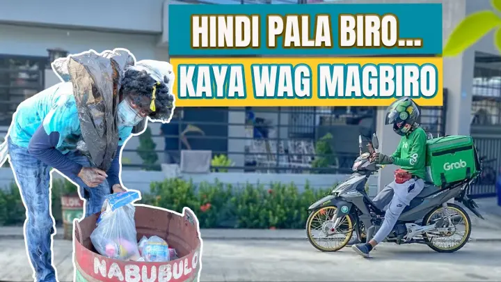 Food Rider Social Experiment Kung Sino Ang Magbibigay Tulong Sa Isang Pulubi + Giveaway