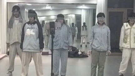 The blindfold jump challenge is also played