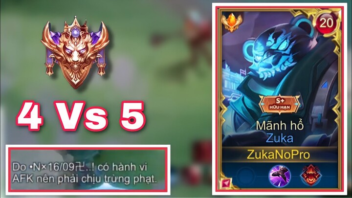 TOP 1 Zuka Khẳng Định Đẳng Cấp Gánh Team Khi Đồng Đội AFK Ngay Trên Livestream Tại Rank Chiến Tướng