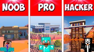 Minecraft NOOB vs PRO vs HACKER - MODERN HOUSE TIMELAPSE - Minecraft Animation