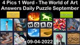 4 Pics 1 Word - The World of Art - 04 September 2022 - Answer Daily Puzzle + Bonus Puzzle