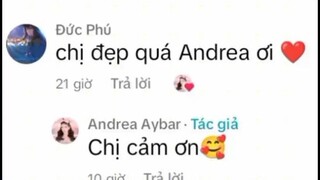 Dc chị Andrea thả tim bình luận trên youtube