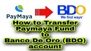 How to transfer Paymaya Fund to BDO Account (2020) Tagalog