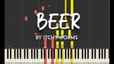 Beer by Itchyworms synthesia piano tutorial + sheet music