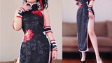 140 pounds Tokisaki Kurumi! A fat girl challenges the cheongsam in anime at home...