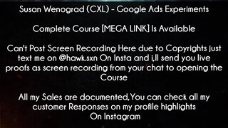 Susan Wenograd (CXL) Course Google Ads Experiments download