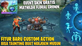 EVENT SKIN GRATIS MATHILDA 100% DIAMOND REBATE & FITUR BARU CUSTOM ACTION MOBILE LEGENDS