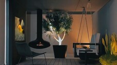 Soul Comfort: Quiet sitting by the fireplace and garden swing